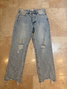 Pistola women’s distressed Charlie high rise straight jean